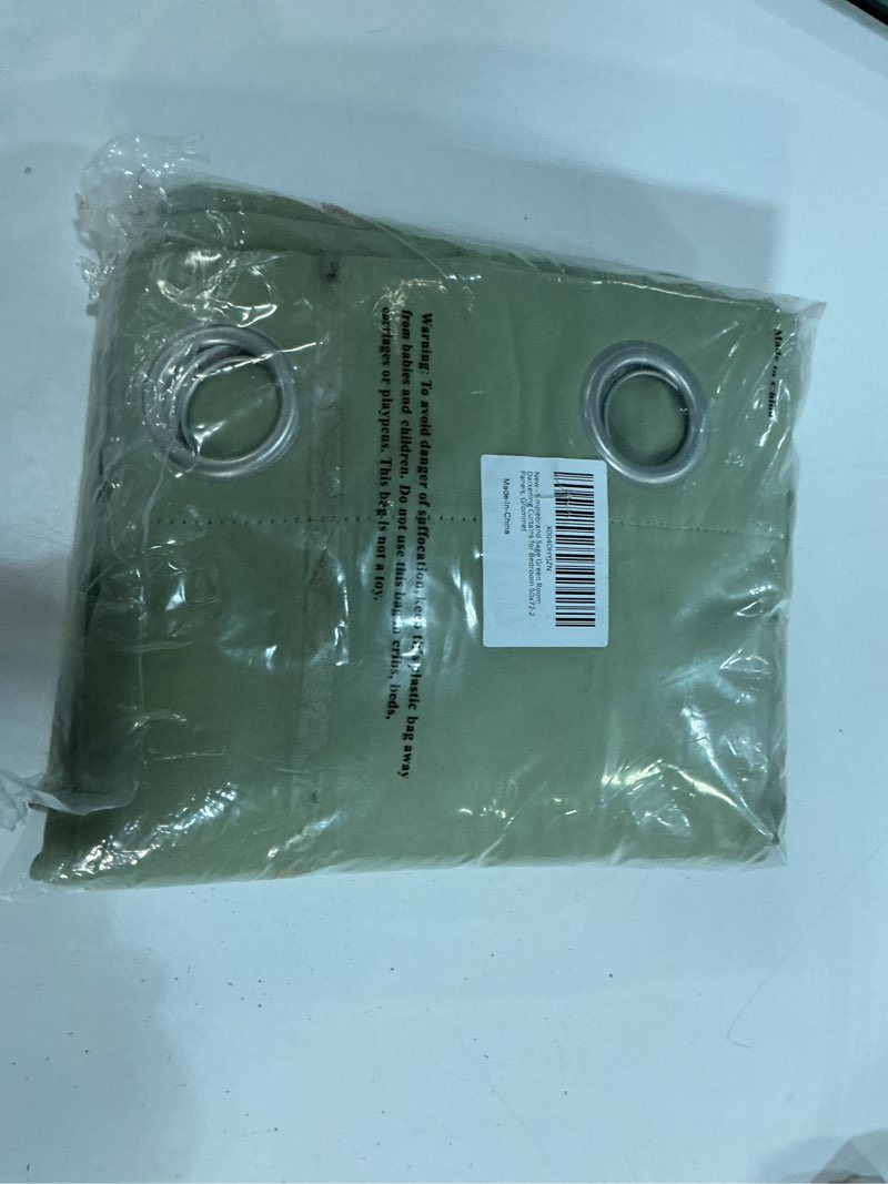 Condition photo showing New/Like New for simplebrand sage green curtains for bedroom living room 72 inches long 2 panels set, room darkening thermal insulated curtains & drapes, solid grommet noise reducing window treatment, w50 x l72 inch