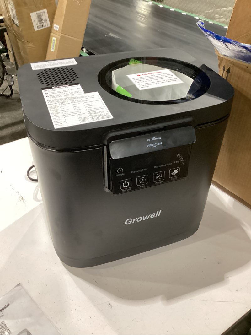 Condition photo showing Good Condition for growell 4l electric composter for kitchen, countertop, indoor compost bin | dual carbon filter, auto-clean, long-life brushless motor, led touch panel, <40db, visible window, food wast recycler, black