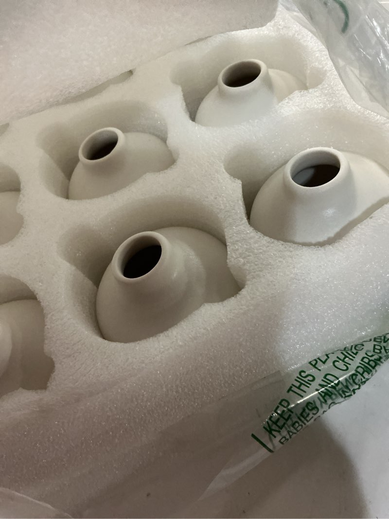 Condition photo showing Good Condition for tioncy 15 pack white ceramic bud vases bulk boho small flower vase white ceramic vases for centerpieces for dry flowers pampas grass home wedding table decor (3.9"*2.76",stylish) 3.9"*2.76" stylish 15
