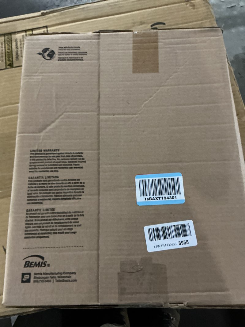 Condition photo showing Good Condition for BEMIS 1240200 Eljer Emblem Plastic Toilet Seat, Made Specifically for Eljer Emblem Toilets, Made in USA, Round, White