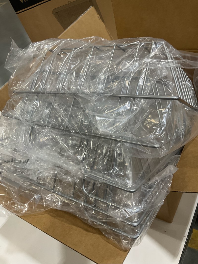 Condition photo showing Good Condition for Yeaqee 6 Pcs Letter Tray Wire Paper Trays Stackable File Desk Organizer Metal File Paper Holder Basket for Desk Desktop Letter Storage for Office Home Classroom School(14'' x 10'' x 3'',Silver) 14'' X 10'' X 3'' Silver 6