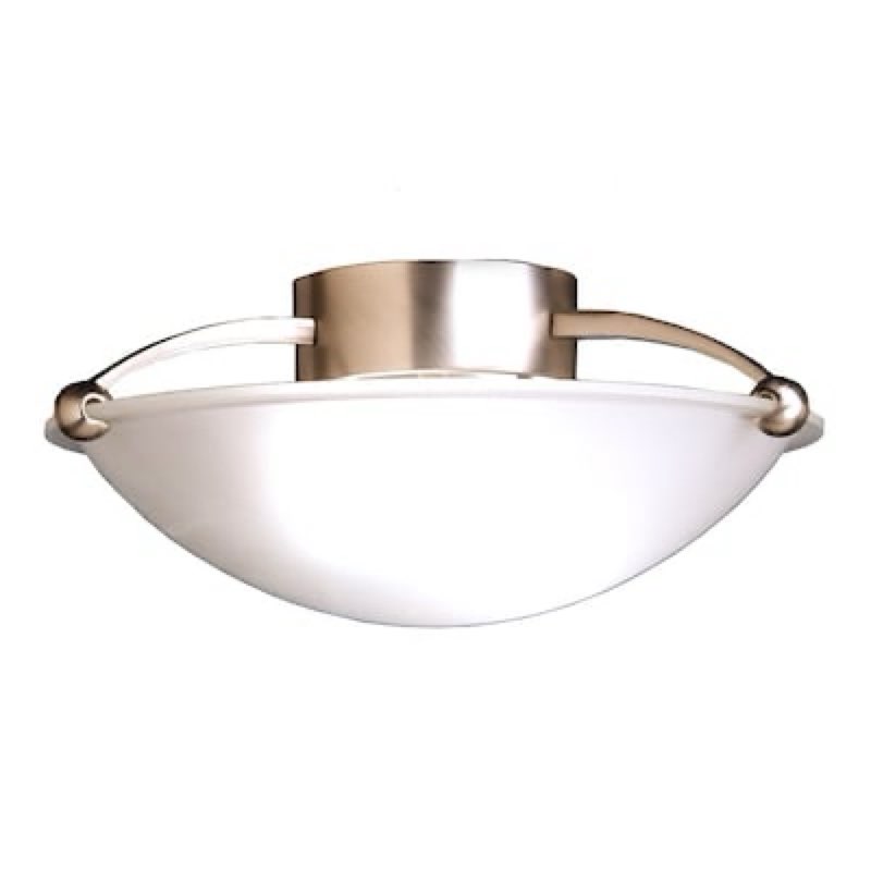 Kichler 15-in Brushed nickel Indoor 1 -Light Semi-flush Mount Light with Etched Glass