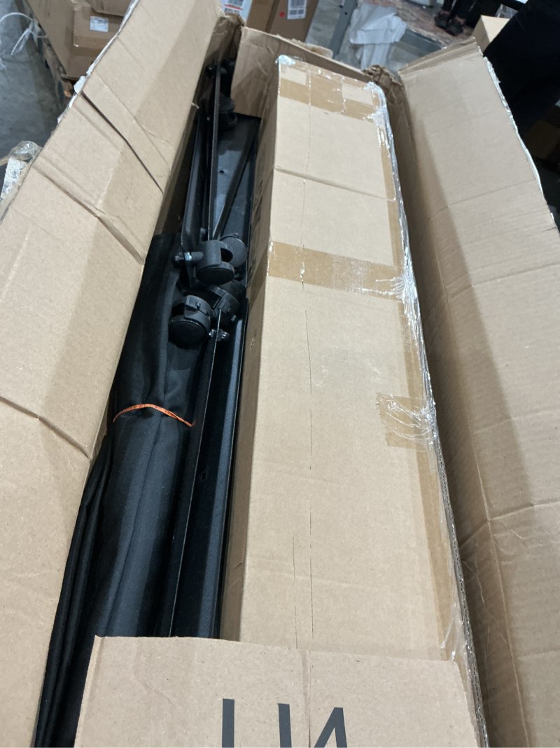 Condition photo showing Good Condition for sunally room divider 6ft folding privacy screens with lockable wheels, 6 panel room partition for room separator, 132" w freestanding portable fabric wall dividers for home dorm studio office, black black 6 panel-132''