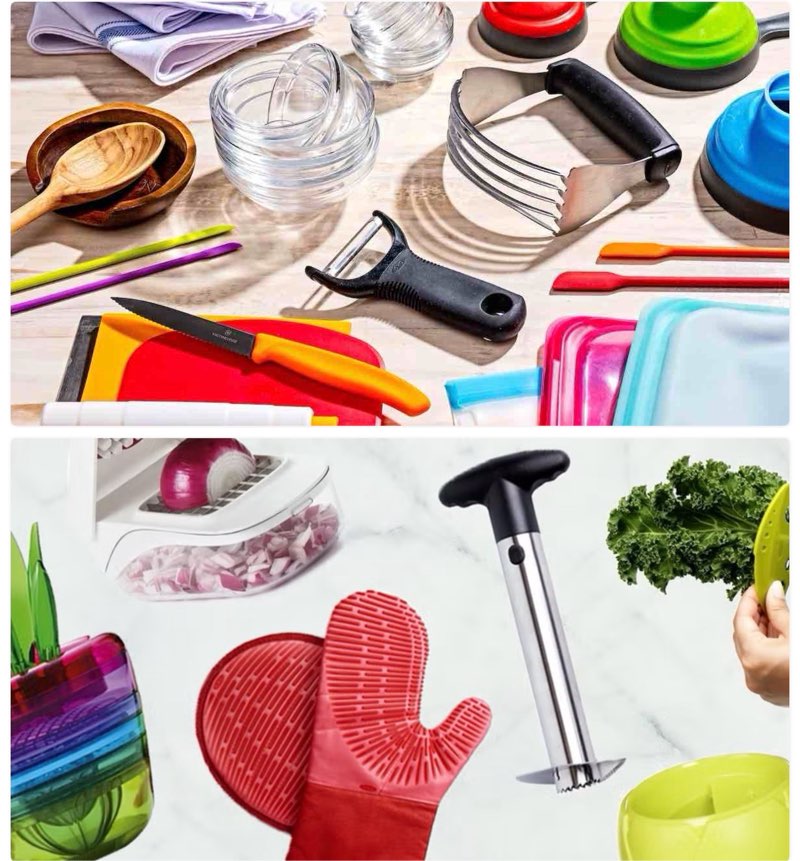 assorted kitchen tools and accessories