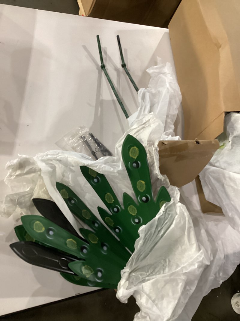 Condition photo showing New/Like New for Outdoor decor blue metal peacock yard art garden sculptures & statues 