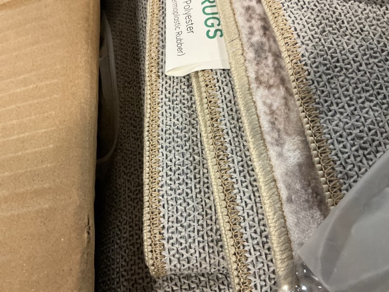 Condition photo showing Good Condition for cotiled 10x12 area rug for living room large modern neutral abstract rugs washable nonslip backing soft carpet for bedroom dining room office decor grey/brown grey/brown 10'x12' (rectangular)