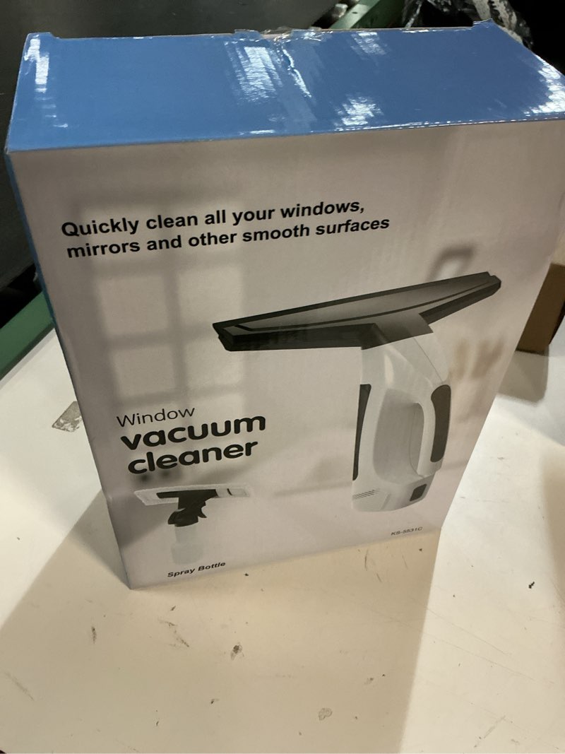 Condition photo showing Good Condition for window vacuum squeegee cordless, handheld window vac with multi-purpose spray bottle & microfiber cloth, electric cleaning tool for windows, tiles, mirror, countertop, car windshield white
