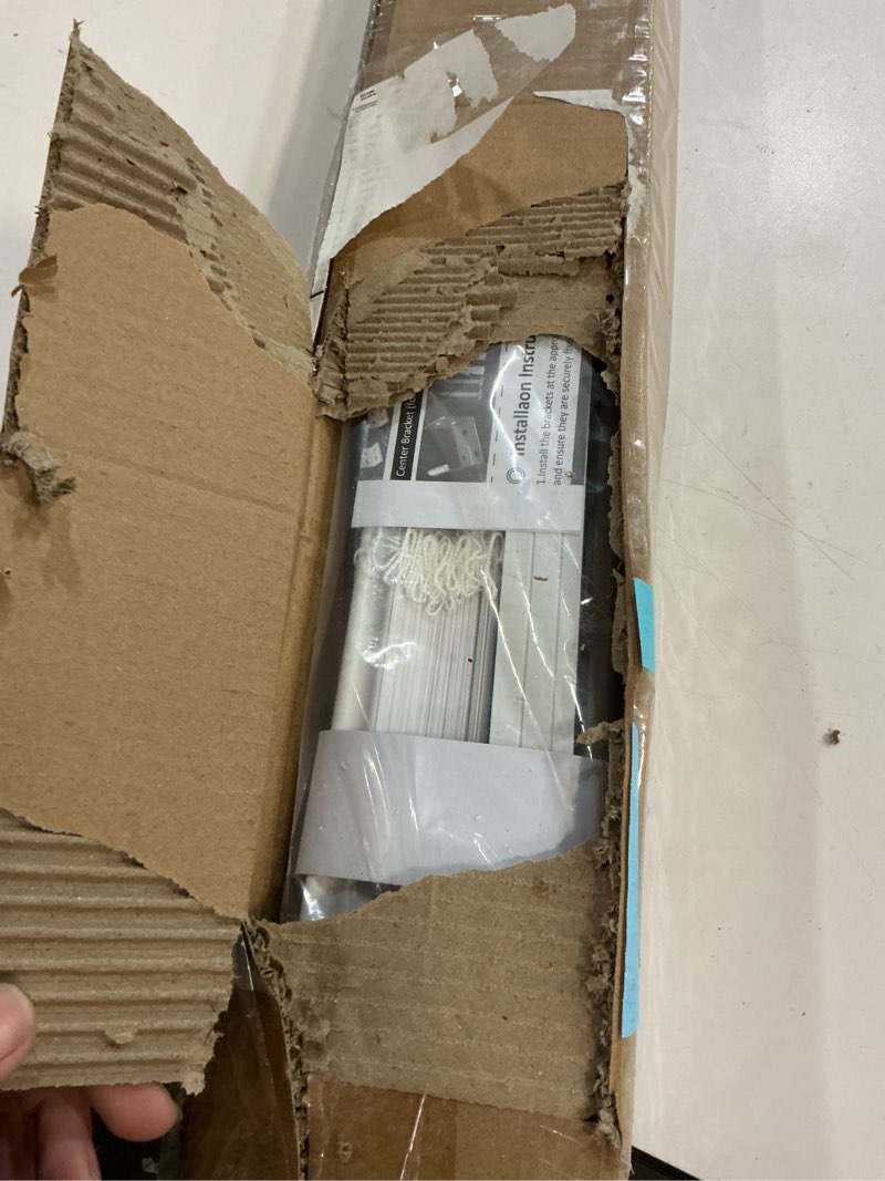 Condition photo showing Good Condition for 1" Cordless Mini Blinds 40" W x 48" H, White Vinyl Blinds, Horizontal Light Filtering Blinds, Window Blinds for Indoor Windows, Office, Kitchen, Bathroom and Living Room. 40"W x 48"H