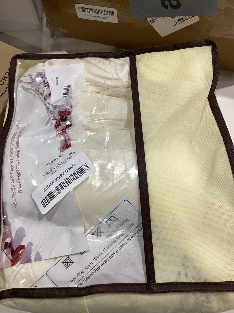 Condition photo showing As Is for 20x10ft Wrinkle Free Ivory Backdrop Curtain for Parties Soft Fabric Drapes Wedding Ivory Curtain Backdrop for Birthday Party Decorations Background for Photography 5x10ft,4 Panels W5' x H10'(4 panels) Ivory