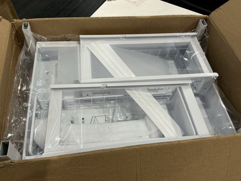 Condition photo showing New/Like New for 1 pack-19"-32"w expandable under sink organizer with upgrade ball-bearing slide,2-tier pull out under cabinet organizer height adjustable,not suitable for cabinets with partitions in the middle 1 pack-19"-32"w white