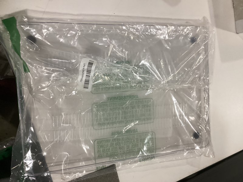 Condition photo showing As Is for ibenzer compatible with macbook pro 16 inch case a2141 release 2020 2019, hard shell case with keyboard cover & type c adapter for old version mac pro 16’’, crystal clear, t16cycl+1tc for macbook pro 16" 2019 2020 a2141 crystal clear