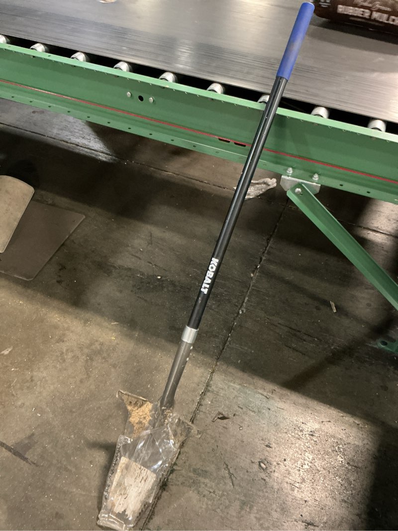 Condition photo showing As Is for kobalt 18-in fiberglass d-handle drain spade