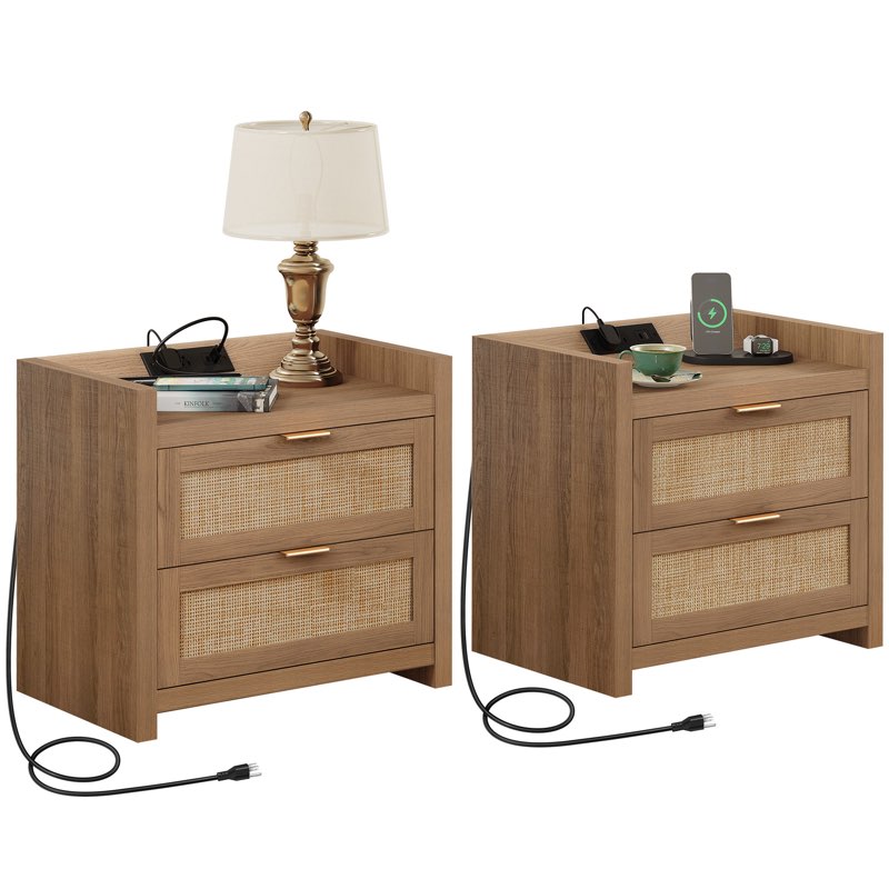 Aneke Nightstand Color: Light Brown