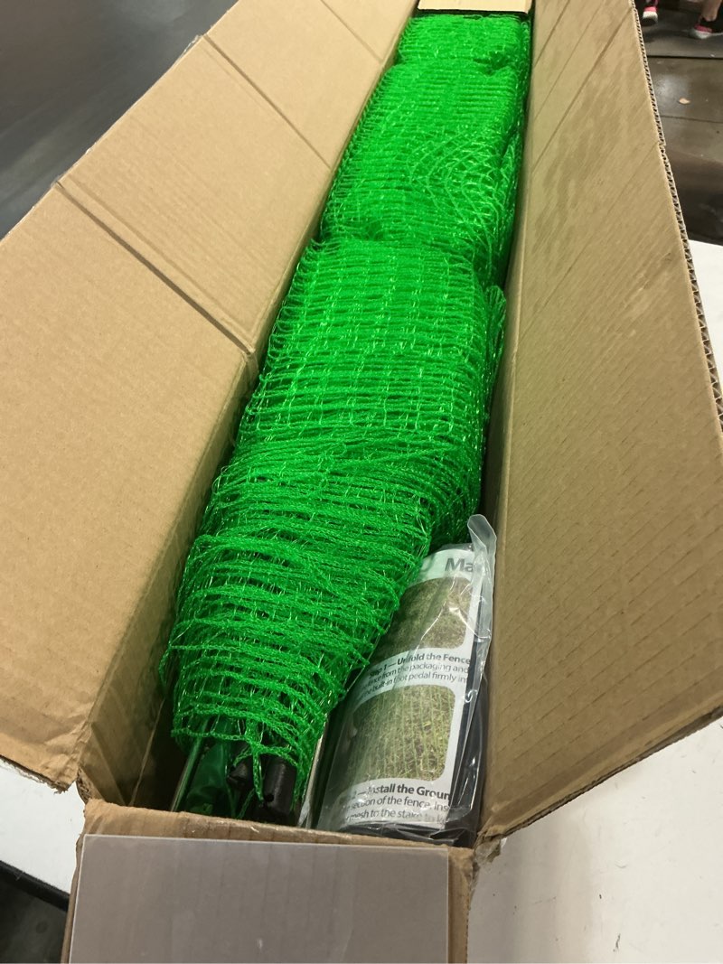 Condition photo showing Good Condition for hidalife temporary fence with posts,3‘x50‘ safety barrier for dog snow plastic mesh fencing with fiberglass stake windbreak rope,movable fencing roll for garden backyard outdoor animal protect 3'x50'