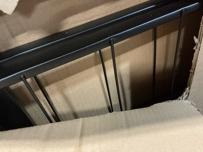 Condition photo showing Good Condition for amazon basics foldable metal platform bed frame with tool free setup, 18 inches high, sturdy steel frame, no box spring needed, twin, black twin 18 inch ( foldable)