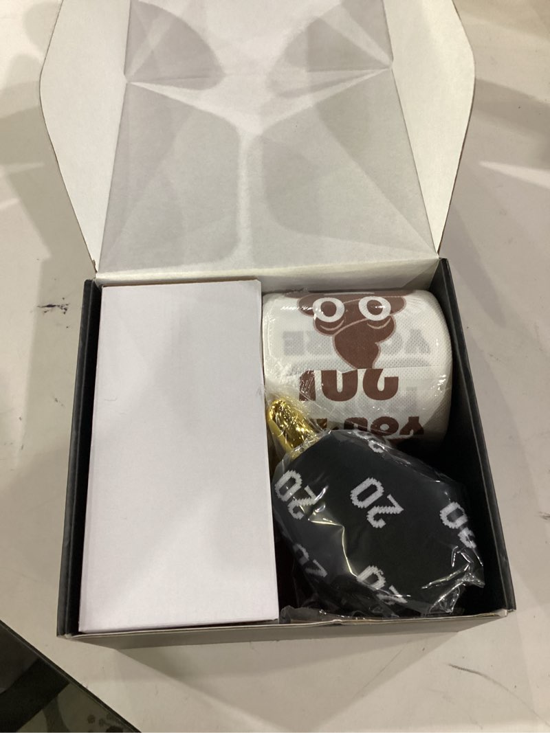 Condition photo showing Good Condition for gifts for 20 year old male - 20 year old boy gifts with 20oz tumbler, cozy socks, toilet paper, cross bracelet, keychain, passport cover, greeting card birthday gifts for 20 years olds male