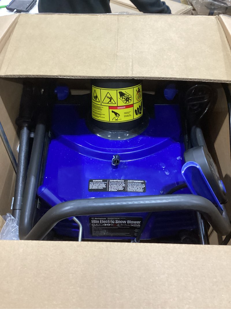 Condition photo showing As Is for Westinghouse WSnow18D Corded 18-Inch Electric Snow Blower 720lbs/min