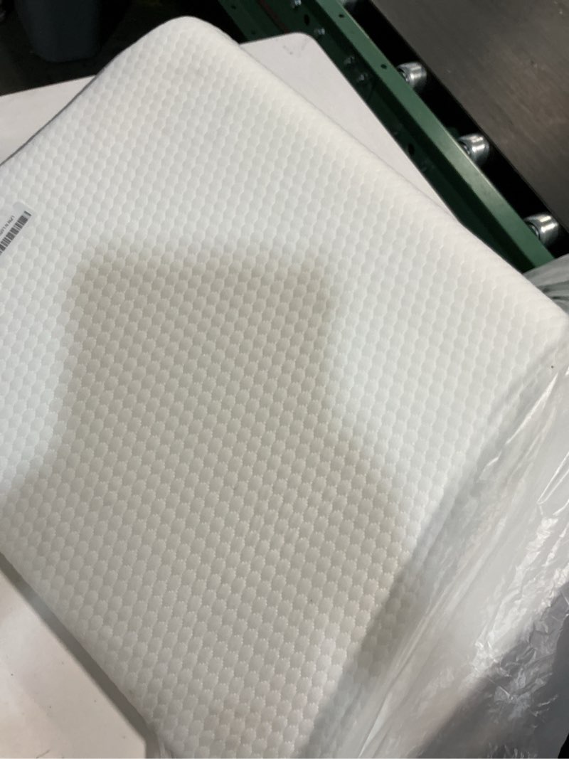 Condition photo showing Good Condition for Knee Wedge Pillow, Memory Foam Leg Pillow Bed Wedge for Sleeping, Post Surgery Triangle Pillow Wedge for Knee Support, Leg Elevation, Knee Hip Back Pain Relief (23.6" x 23" x 7.9", Large Size, White) 23.6*23*7.9 Inch White/Grey