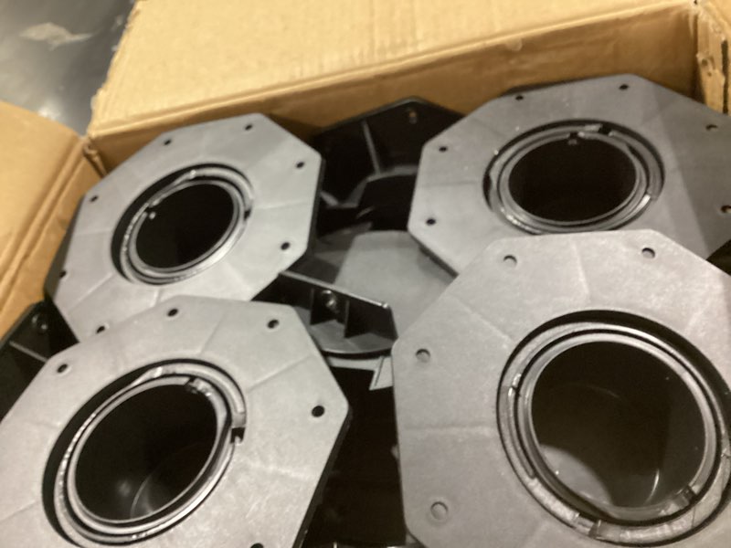 Condition photo showing Good Condition for 20Pack Adjustable Deck Support Pedestal, Floor Slate Support Floor Lift Deck Support Floor Raising for Floating Deck Platform Deck Floor Height Adjustment Raising from 2-3/8" to 5-1/2" Black 20 Pack (2-3/8" to 5-1/2")