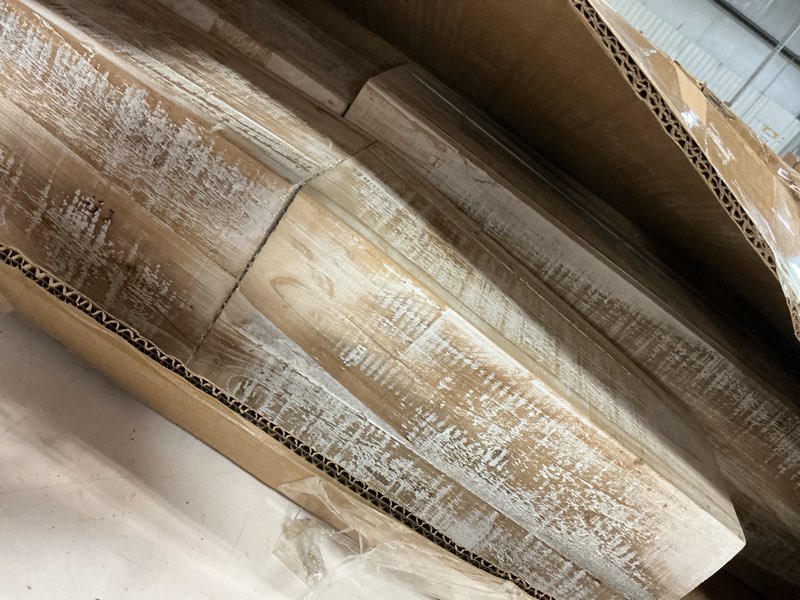 Condition photo showing Good Condition for kalalou set of white washed tall oblong wooden vases, large & small, brown (cpp2022)