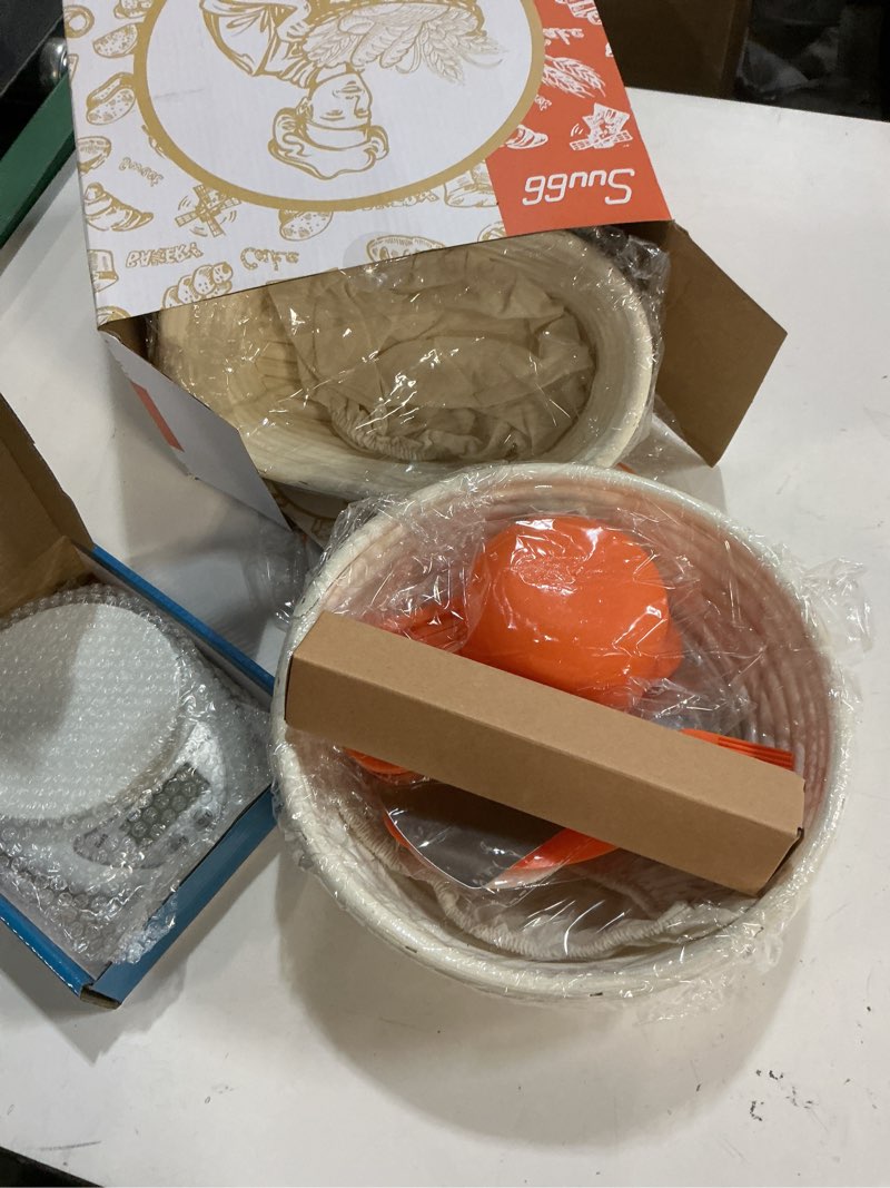 Condition photo showing New/Like New for 30-Pcs Sourdough Bread Baking Supplies - Sourdough Starter Kit | Including 9 inch Round and 10 inch Oval Banneton Proofing Basket?Precision Measuring Spoons?Electronic scales