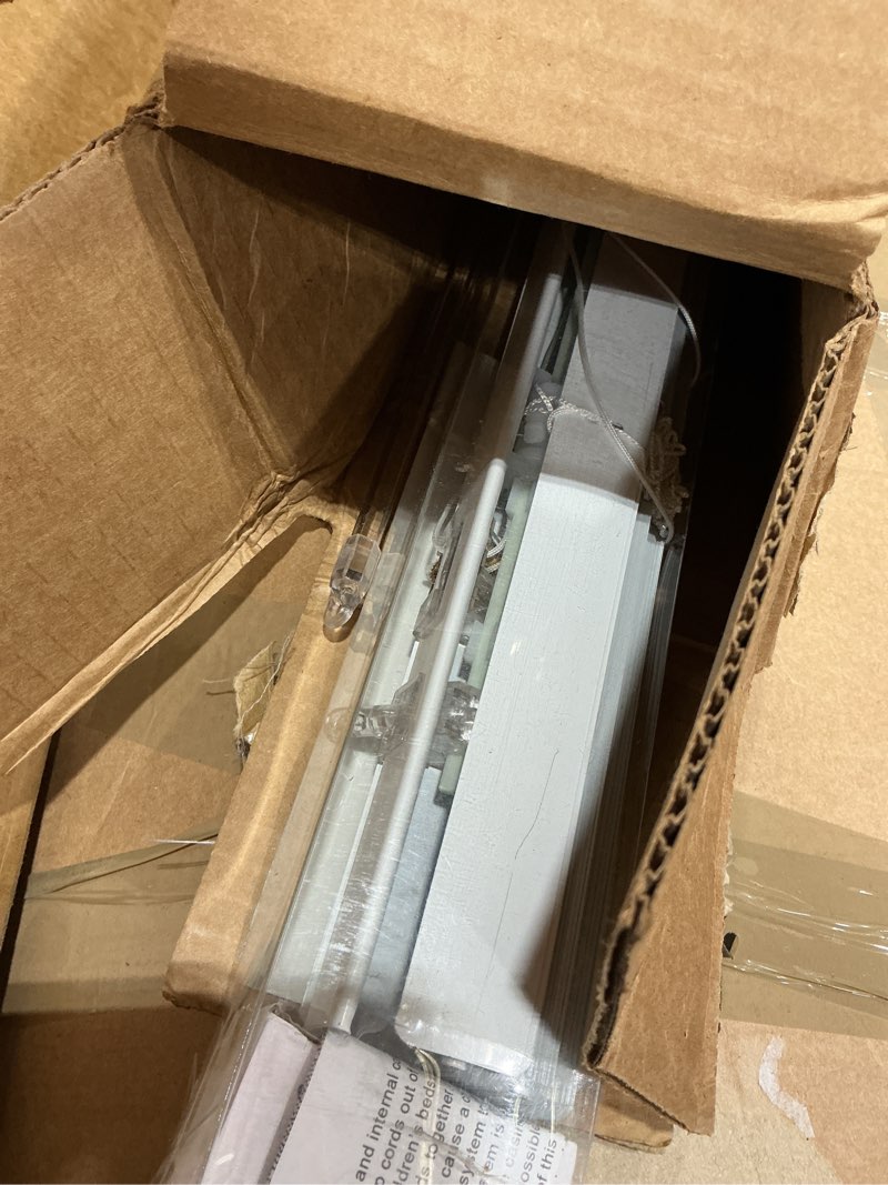 Condition photo showing Good Condition for yiibaii mini blinds suitable for 33.5" w x 64" h windows 1" aluminum horizontal venetian blinds darkening with rope and pole can mounted inside or outside white 33.5"w x 64"h