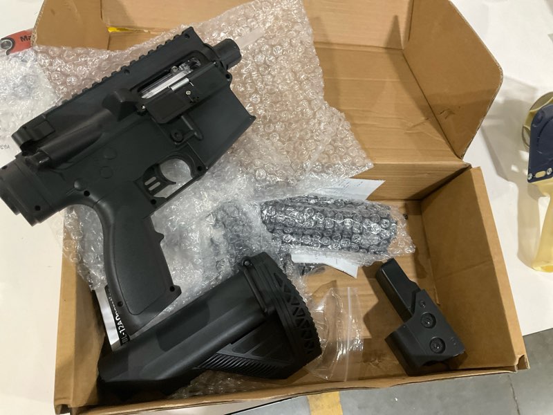 Condition photo showing As Is for biu blaster 30-inch gel ball blaster 140+ fps, 80+ ft range full-size electric automatic splatter orby blaster 7.4v 1400mah battery for outdoor games, ages 14+