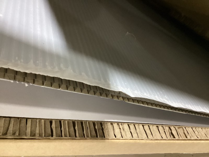Condition photo showing As Is for falken design bronze twin wall polycarbonate panel - 24" x 36" x 1/4" (6mm) - uv resistant lightweight, shatterproof roof sheet for diy, greenhouses, sheds & outdoor use