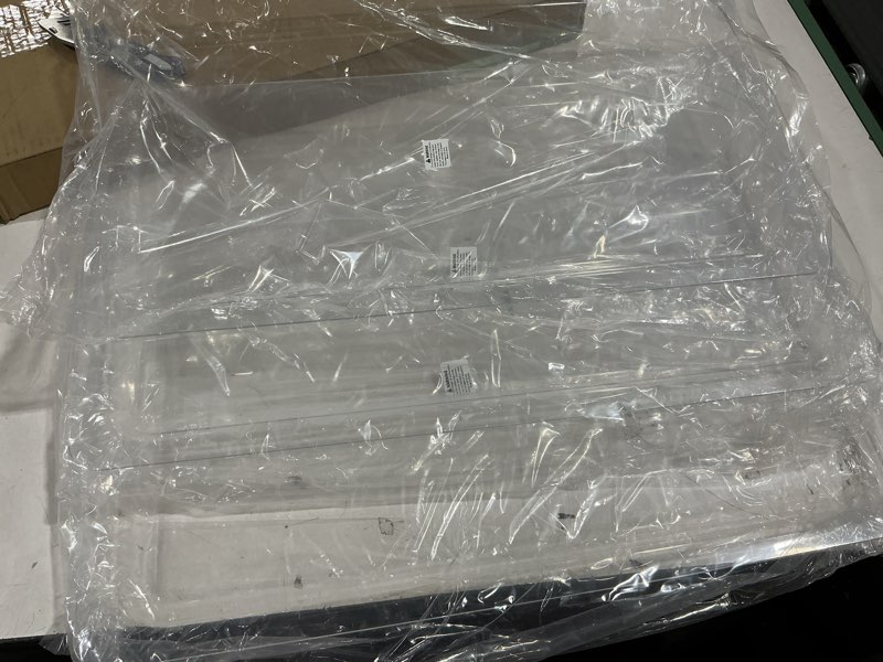 Condition photo showing New/Like New for 3 Pack Clear Acrylic Bakery Display Case Tray 20.7 x 12.6 x 1.1 Acrylic Tray Bakery Display Case Countertop Replacement for 2/3/4 Tier Pastry Baked Goods Bread Bagel Retail Commercial Home