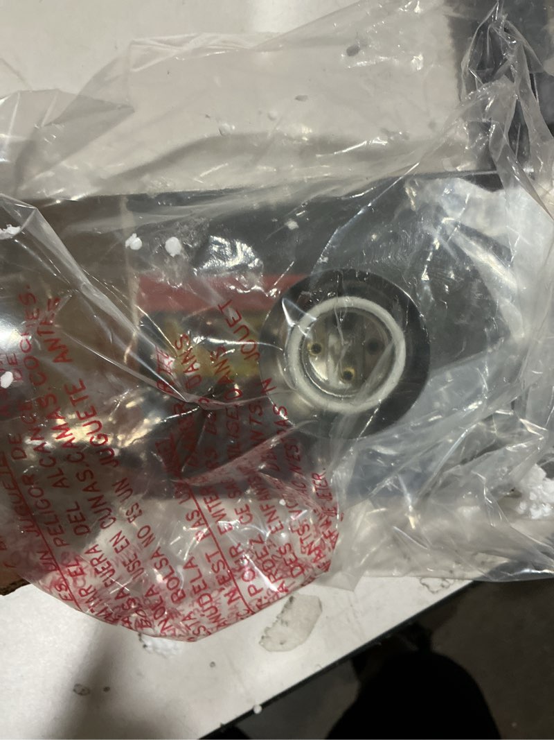 Condition photo showing As Is for design house vanity lighting, steel construction, 4 vanity lights, dimmable, uses four 60w bulbs, polished chrome, 24.0 in. w x 4.3 in. h x 2.0 in. d, 500892 polished chrome 4 lights