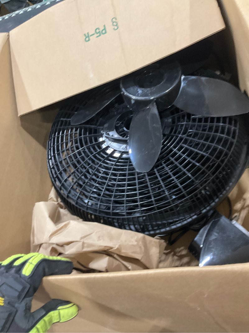 Condition photo showing As Is for Lasko Pedestal Fan, Oscillating Fan for Bedroom with Adjustable Height and 3 Cooling Speeds, Portable, 18", Black, 1827