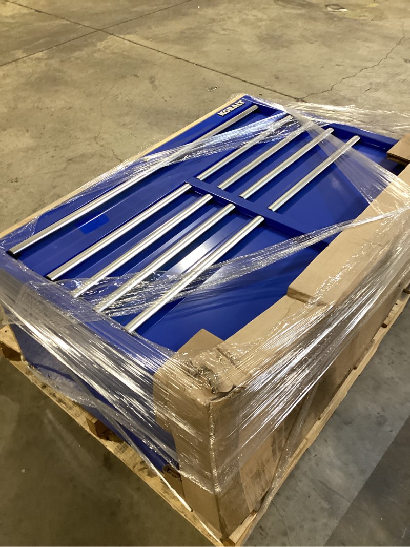 Condition photo showing Good Condition for Kobalt 46.1-in L x 37.2-in H 9-Drawers Rolling Blue Wood Work Bench 19207