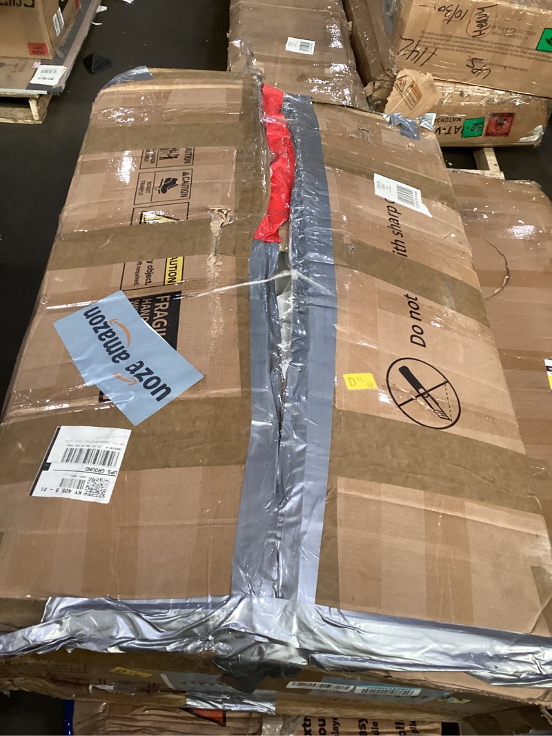 Condition photo showing As Is for Incomplete *DWVO Vanity Desk Set with Mirror & Power Outlets, Vanity Table with Stool, 12 LED Bulbs, 3 Dimmable Light Colors, 10 Drawers, Hair Dryer Rack & Magnifying Mirror Bright White Bulbs