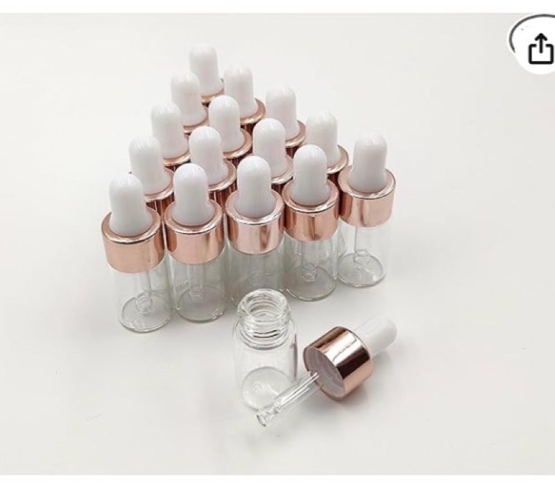 15Packs Sample Glass Dropper Bottles for Essential Oils, Mini Vials Perfume Aromatherapy Cosmetic Liquid Containers With Glass Eye Dropper (3ml)
