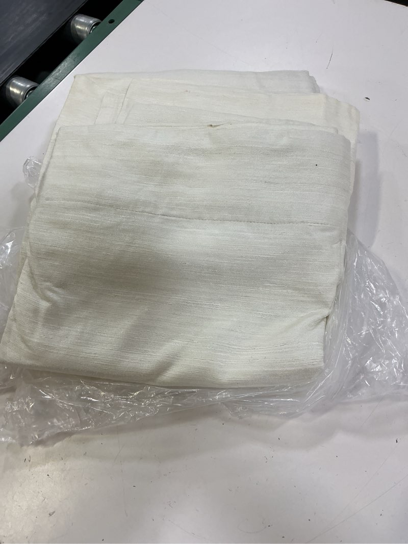 Condition photo showing Good Condition for raw silk room darkening curtain - single panel, 48x96, ivory