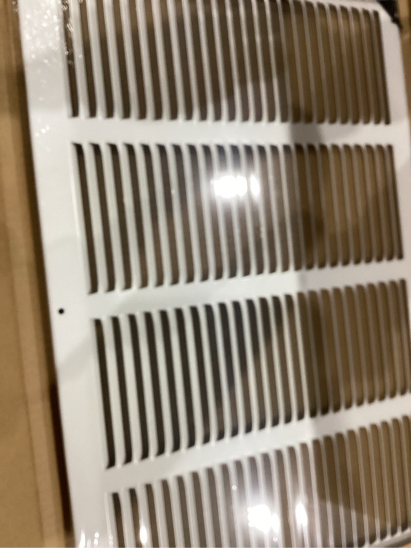 Condition photo showing Good Condition for fits 20x12 duct opening | steel return air grille by handua | vent cover grill for sidewall and ceiling | white | hvac cold air intake grille | outer dimensions: 21.75"w x 13.75" 1 20"w x 12"h [duct opening]