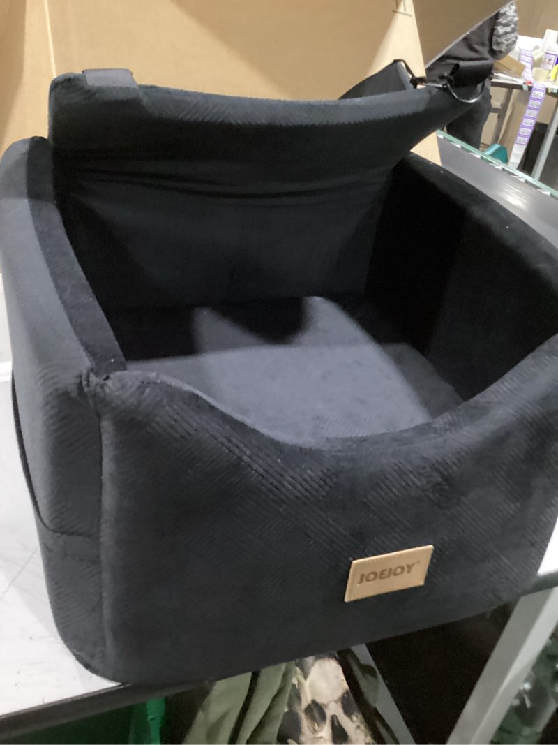 Condition photo showing Good Condition for joejoy dog car seats for small medium dogs under 35lbs, dog booster seat with detachable washable cover and cushion, memory foam pet car seat with safety belt and storage pockets (black) black small/medium