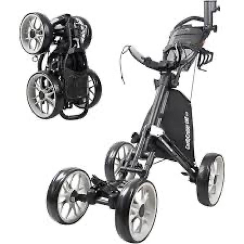 Tivor Golf Push Cart 3 Wheel,Lightweight Golf Bag Cart with Quad-Fold Frame,and Cooler Bag,Cleaning 