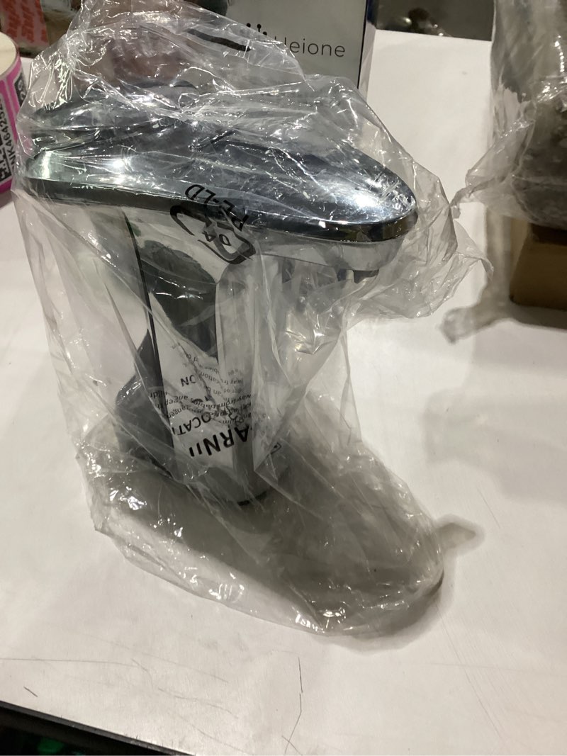 Condition photo showing New/Like New for automatic soap dispenser touchless - battery operated sensor liquid soap pump for kitchen sink & bathroom - silver glossy color, 5 adjustable levels, ipx4 waterproof, 17oz / 500ml