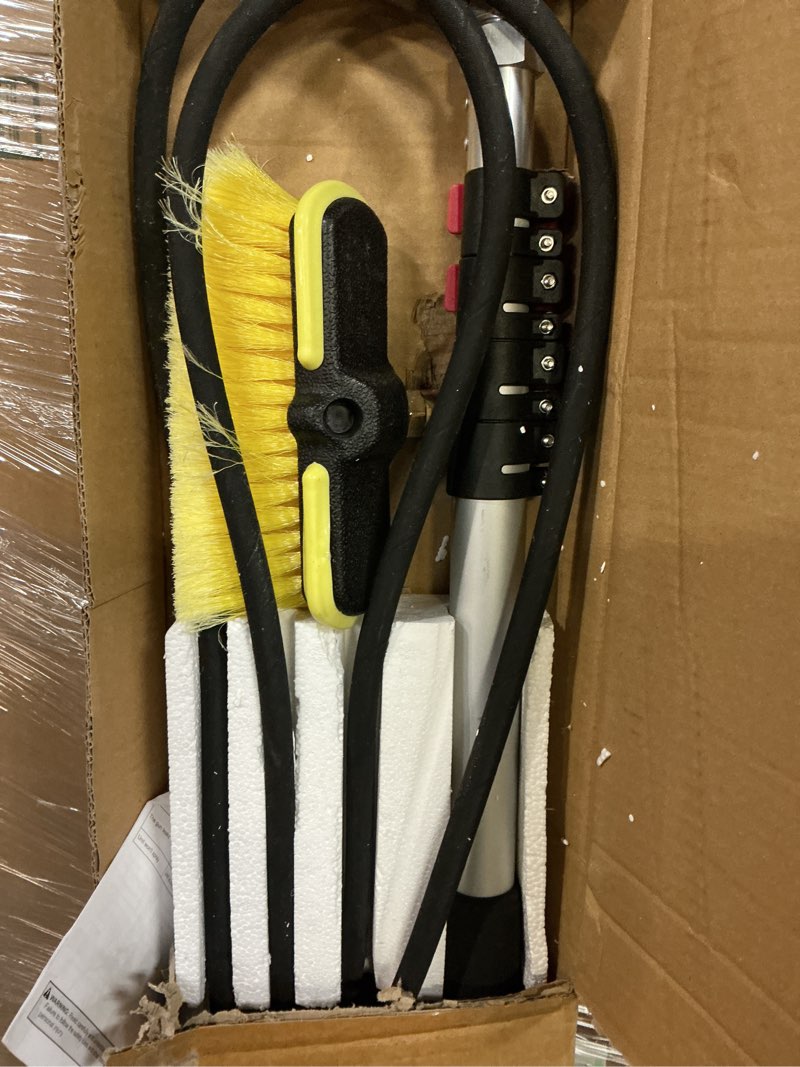 Condition photo showing New/Like New for 24 ft telescoping pressure washer wand with pressure washer extension wand,brush head,gutter cleaner attachment and support belt,pressure washer extension pole for wall roof gutter