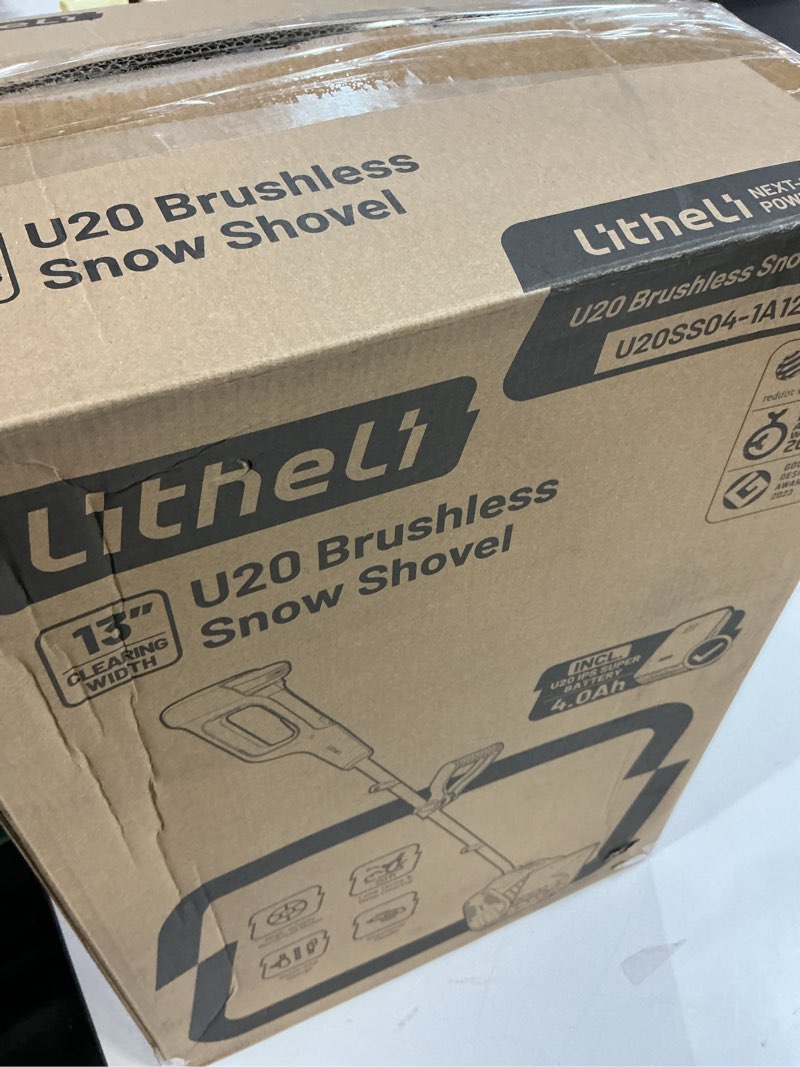 Condition photo showing Good Condition for Litheli Cordless Snow Shovel 20V, 13-Inch Brushless Electric Power Shovel for Snow Removal, Includes 4.0 Ah Battery, Easy to Use Snow Blower for Driveways, Sidewalks, Decks & Patios U20 20V Brushless Snow Shovel 13''