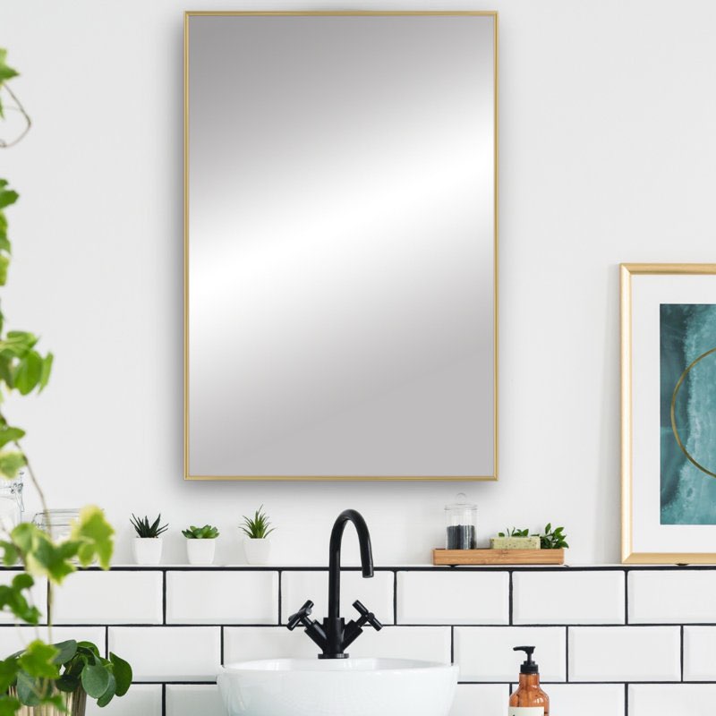 metal framed wall mirror, bathroom mirror and vanity mirror, kristveig collection