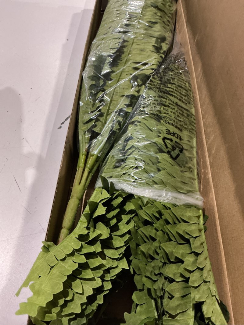 Condition photo showing Good Condition for forest prince 35" ferns artificial bush plants large, 2 artificial boston ferns with 39 fronds for outdoors home decor