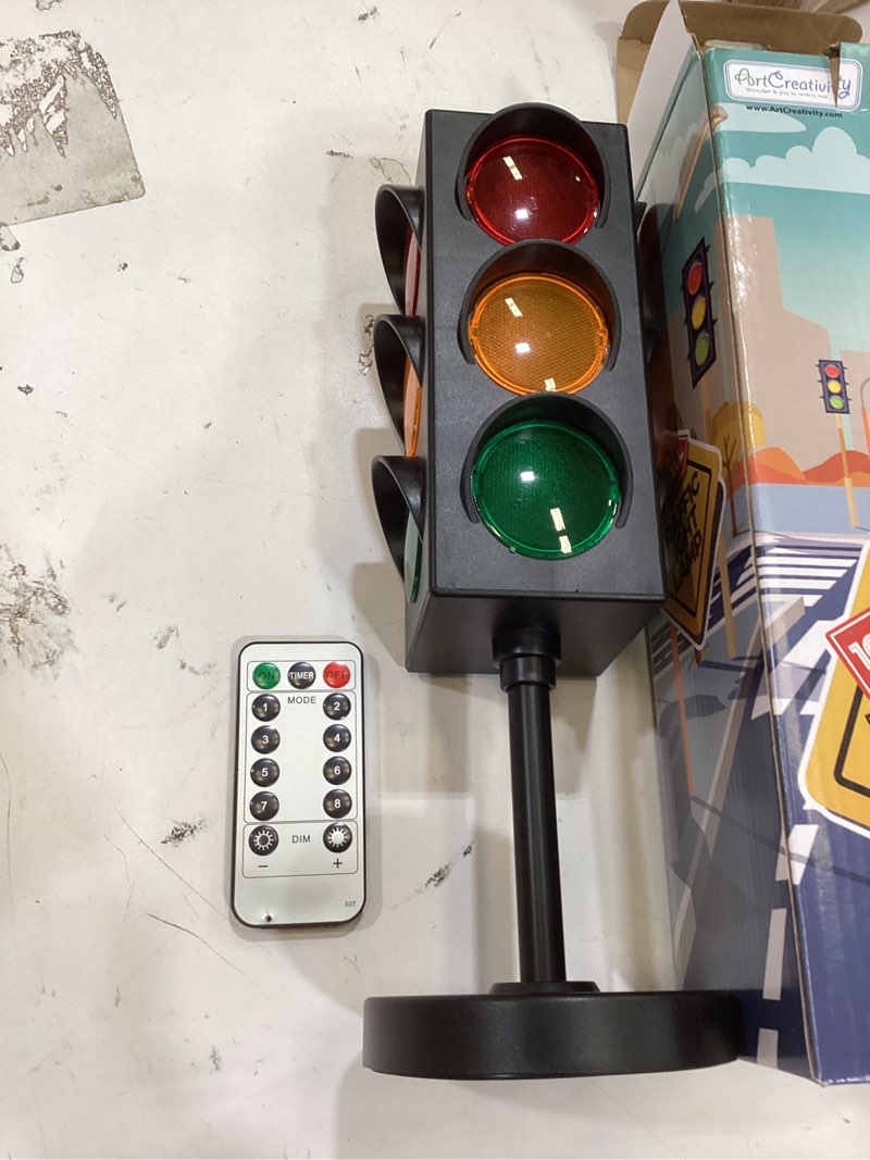 Condition photo showing Good Condition for artcreativity small traffic light table lamp for kids, (pack of 1), bedside lamp with color changing leds, cool nightlight for girls and boys, decorative for living room, bedroom, or playroom