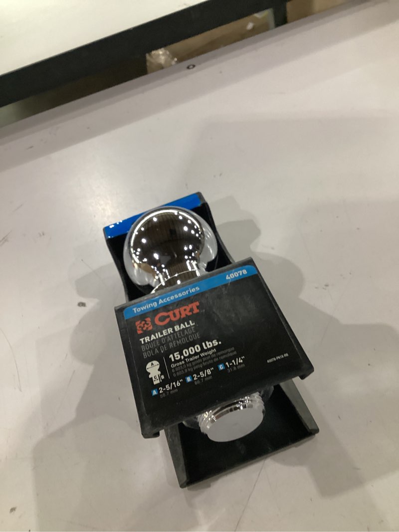 Condition photo showing Good Condition for curt 40078 2-5/16-inch chrome trailer hitch ball, 15,000 lbs, 1-1/4 x 2-5/8-inch shank, packaged