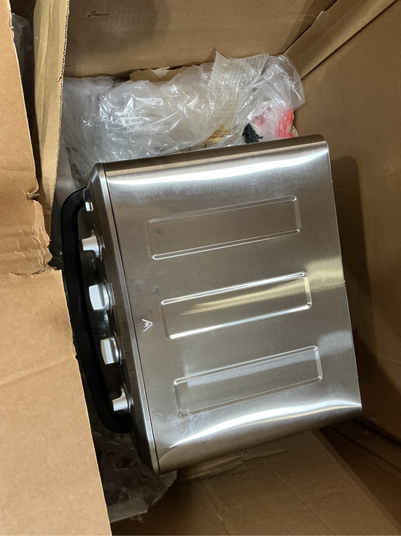 Condition photo showing As Is for cuisinart air fryer toaster oven, 1800w, 8-in-1 with air fry, convection, broil & warm, 0.6 cubic feet, 60-minute timer, toa-70nas, stainless steel stainless steel convection toaster air fryer oven w/ grill