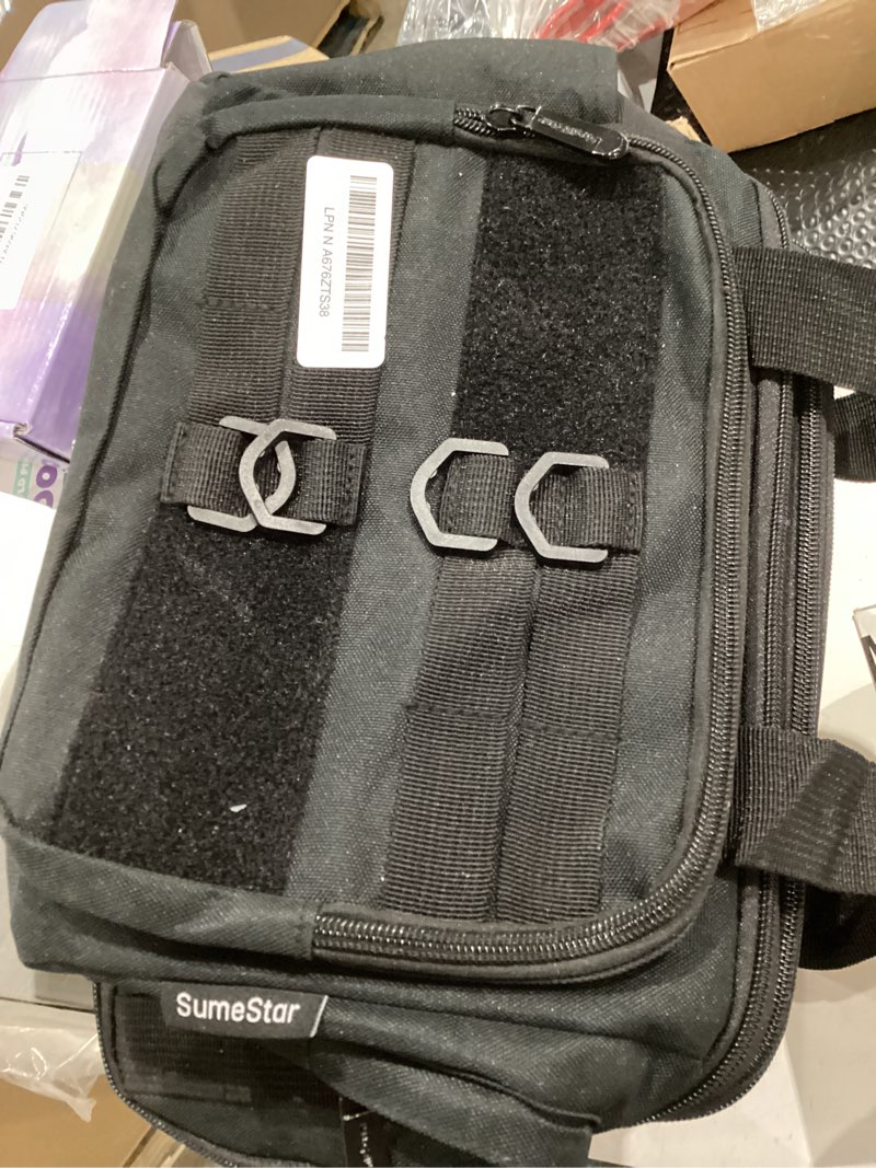 Condition photo showing As Is for Tactical Lunch Box for Men, Large Insulated Lunch Bag for Adult, Heavy Duty Double Deck Expandable Lunch Cooler Bag with American Flag, Leakproof Soft Lunch Pail for Work Office Camping - Black A1-Black 16.5L