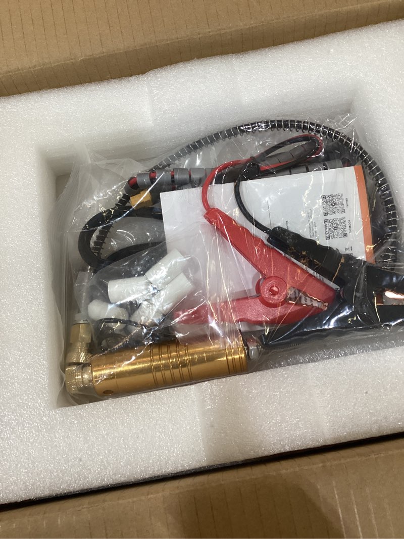 Condition photo showing New/Like New for goyojo pcp air compressor, max 4500 psi / 300 bar, fast fill for airguns or paintball tank, auto shut-off, dual power car 12v dc or home 120v ac, built-in cooling fan, 300w portable pcp pump