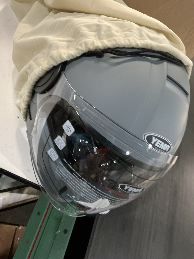 Condition photo showing Good Condition for yema convertible 3/4 full face motorcycle helmet dot approved - dual visor motocross off-road helmet for adults, modular open face design for street bikes scooters ym-653 gray large