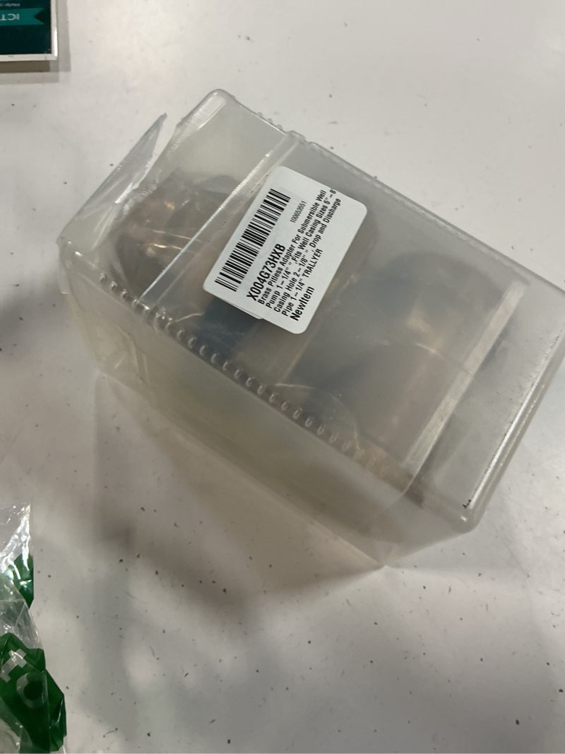 Condition photo showing Good Condition for brass pitless adapter for submersible well pump 1-1/4" ",fits well casing sizes 5"-8", casing hole 2-1/8" ", drop and discharge pipe 1-1/4" trallyer 1-1/4''